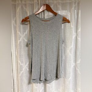Athleta light Heather Gray Ribbed Knit Tank Top Athletic Wear